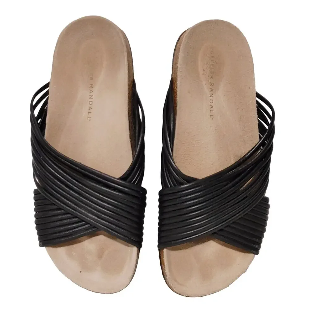 Loeffler Randall Petra Platform Sandals Crisscross Strappy Black Womens Size 7